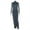 black, variant on Women's Turtleneck Gauze Spliced Long Sleeve Backless Pleated Split Hips Wrapped Long Dress, Solid Color