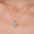 thumbnail image 3 of 925 Silver and 10K Yellow Gold Yellow Citrine and Pink Lab Grown Diamond and White Lab Grown Diamond Heart Pendant for Women | 0.86 Cttw | Gemstone November Birthstone | With 18 inch Chain, 3 of 6