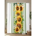 thumbnail image 4 of Watercolor Sunflower Shower Curtain, Summer Sage Green Striped Bathroom Decor Curtains Set with Hooks, Waterproof Fabric Home Accessories， Stall 48 X 72 Inch, 4 of 6