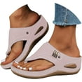 thumbnail image 3 of HeaCare Orthopedic Sandals for Women 2025,Summer Slip On Beach Sandals Dressy Arch Support Wedge Sandal Vintage Wide Width Flip Flops Casual Boho Slipper, 3 of 13
