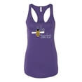 thumbnail image 2 of Wild Bobby, Be Fearless Buzzing Bee Pop Culture Ladies Racerback Tank Top, Purple Rush, Medium, 2 of 3