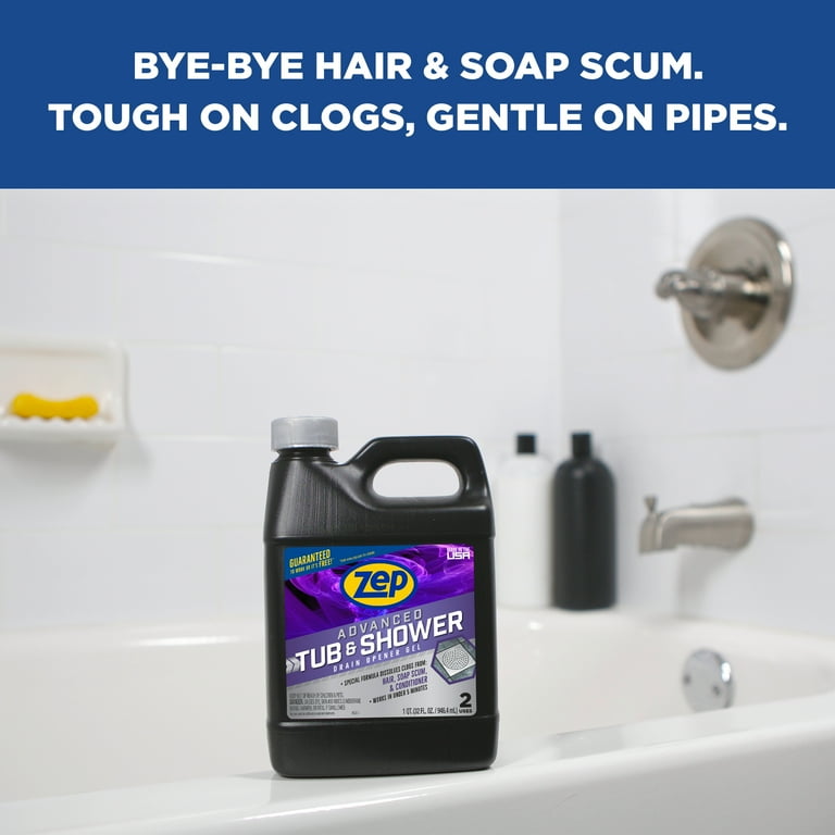 Zep Advanced Tub and Shower Drain Opener Gel - 32 oz (Case of 12