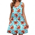 thumbnail image 4 of Ovzne Robes pour Femmes Robe Décontractée Ample d'Été Imprimée Sans Manches Col en V Ensemble Haut/chemise Robe de Vacances Imprimée Liquidation, 4 of 6