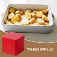 thumbnail image 4 of Uxcell Square Tin Box, Metal Storage Tin Box Portable Storage Container with Lid for Tea Candy Treats Gifts Favors Red, 4 of 7