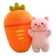 thumbnail image 5 of Juguete de zanahoria de peluche, almohadas de verduras, escondite de zanahoria con cremallera para San Valentín Cerdo de 40 cm., 5 of 9