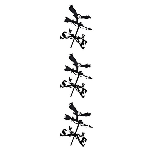 Youkk Wind Direction Indicator Solid Metal Easy To Assemble Weather Wind Speed Iron Weather Vane Owl 3Set
