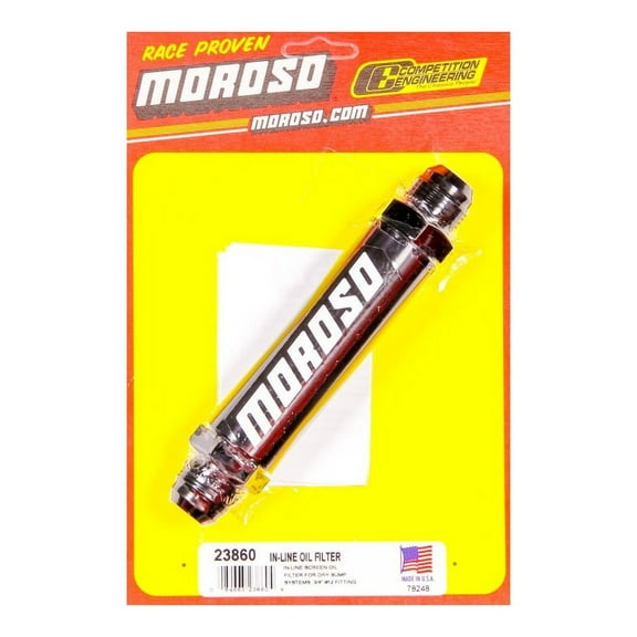 Moroso Inline Screened Oil Filter #12 AN Fittings