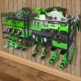 thumbnail image 5 of (2 Pack) Power Tool Organizer Wall Mount, 4-Layer Heavy-Duty Tool Storage Shelf, 4 Drill Holder Wall Mount Tool Rack with Screwdriver, Plier, and Hammer Holders for Garage Workshop, 5 of 6