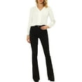 thumbnail image 2 of Allegra K Women's Elegant V-Neck Office Long Sleeves Tops Chiffon Work Shirt, 2 of 5