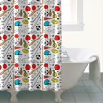thumbnail image 4 of Baseball Football Pattern Shower Curtain 72"x84" ,Bathroom Decorative Shower Curtains Set with 12 Hooks,Modern Waterproof Washable Shower Curtain, 4 of 6
