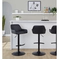 thumbnail image 2 of Silver Orchid  Galotti Adjustable Bar Stool with Rounded T Footrest (Set of 2) Black Faux Leather/Black Metal, 2 of 5