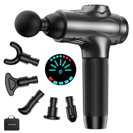 VAVSEA Massage Gun Deep Tissue, 5500 mAh Handheld Tissue Massager, Portable Mini Body Muscle Massager with Six Different Heads, 7 Speeds Percussion Massage Gun for Women, Men, Teenager, Athletes