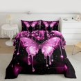 thumbnail image 2 of Homewish Glitter Pink Butterfly Bedding Comforter Set for Teens, Valentines Day Twin Comforter Sets, Modern Fashion Sequin Print Reversible Bedding Set, Breathable Home Decor, 2pcs, 2 of 8
