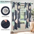 thumbnail image 3 of Yayeee Window Curtains Light Filtering 63"x52" Grommet Panel Pair Home Living Room Decor, Black Cubes, 3 of 7