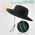 thumbnail image 5 of UPF 50+ Foldable Brim Water-Resistant Sun Bucket Hat with Laser Perforated Mesh Adjustable for Men Women Outdoor, 5 of 7