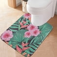 thumbnail image 3 of Coolnut Plam Red Flowers Bathroom Rug 24"×16",Non-Slip High Absorbent Bath Mat Rug Machine Washable Bahtub Mats Home Decor, 3 of 7