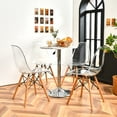 thumbnail image 2 of Costway Set of 4 Dining Chairs Modern Plastic Shell Side Chair w/ Clear Seat & Wood Legs, 2 of 12