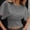 Grey, variant on Duojiaj Solid Color Basic Round Neck Short Sleeve Loose Waist Irregular Design Pullover T Shirt For Women Women's T-Shirts