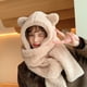 thumbnail image 1 of Invierno cálido lindo oso oreja sombrero gorra con capucha felpa babero bufanda y guantes para mujer niña oso de fresa  Electrónica, 1 of 1