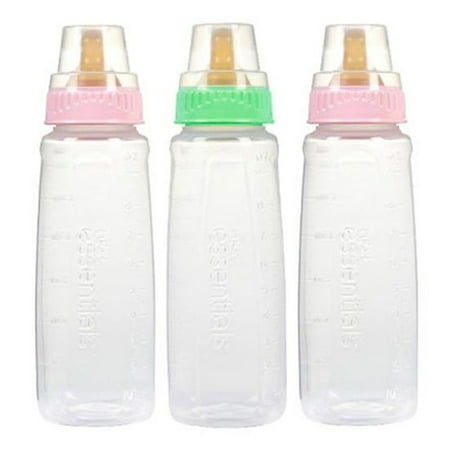 3 Gerber Baby Bottle BPA Free First Essentials 9Oz Leak Proof Vented Nipple Girl