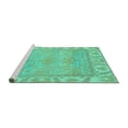 thumbnail image 2 of Ahgly Company Machine Washable Indoor Square Oriental Turquoise Blue Traditional Area Rugs, 5' Square, 2 of 4
