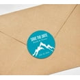 thumbnail image 3 of Darling Souvenir Round 45 Pcs Snowy Mountain Save The Date Stickers Personalized Bride Groom Names And Date Envelope Seals - Turquosie, 3 of 4