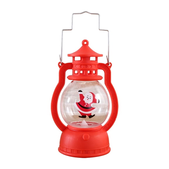 HaoXun Santa Claus Plastic LED Portable Lantern - Christmas Decoration Night Light with Handle for Holiday Indoor Outdoor Party Decorations