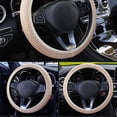 thumbnail image 2 of Huanledash Steering Wheel Cushion Microfiber Perfect Decor Elastic Universal 38CM Car Steering Wheel Cover for Automobile, 2 of 8