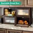 thumbnail image 6 of Large Bread Box for Kitchen Counter, Black Bamboo Bread Storage Container with Wavy Arcylic Transparent Door, Bamboo Wooden Farmhouse Bread Box for Your House, 6 of 8