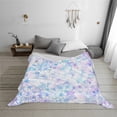 thumbnail image 2 of YFYANG Lightweight Warm Flannel Blanket, Purple Vintage Floral Throw Blanket for Bed, Sofa, Travel, Camping, 50"x40", 2 of 7