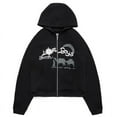 thumbnail image 2 of YCNYCHCHY 2023 Spring Women Zip Up Hoodie Emo Clothes Casual Long Sleeve Coat Sweatshirt Oversized Skeleton Hoodie Y2k Tracksuit, 2 of 6