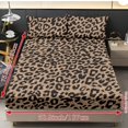 thumbnail image 4 of Qpednta Leopard Print Fitted Sheet Set, Comfortable Breathable 3 Piece Sheet Set with 1 Fitted Sheet and 2 Pillowcases, Deep Pocket All‑Season Bedding Set for Student Dorm Bedroom, 4 of 7