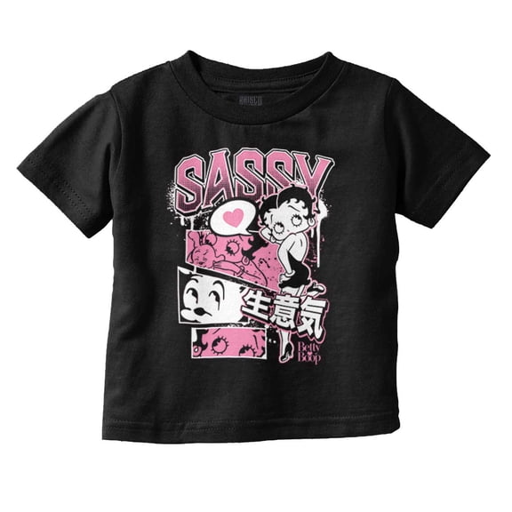 Betty Boop Sassy Kanji Comic Panels Youth T Shirt Tee Girls Infant Toddler Brisco Brands 6M