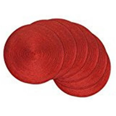 

Placemat Round Woven Metallic Red Set of 6