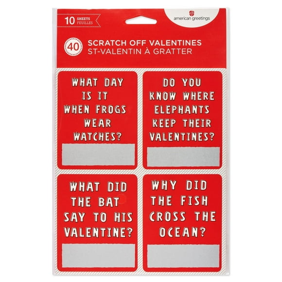 American Greetings Cartes Amusantes de la Saint-Valentin pour Enfants, Blagues à Gratter (40 Unités)