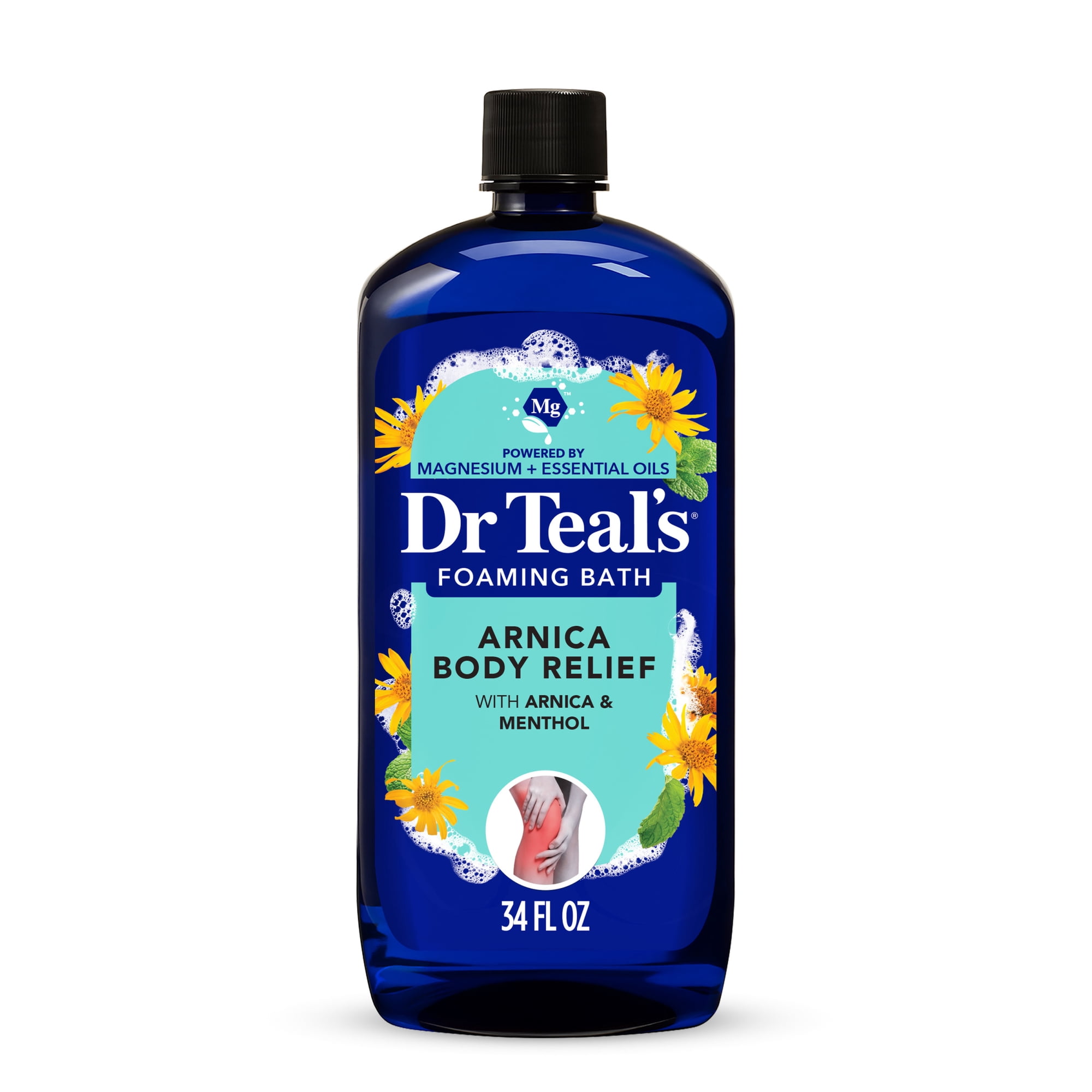 Dr Teal's Arnica Body Relief Foaming Bubble Bath with Pure Epsom Salt, 34 fl oz