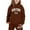 AGJQ#112 Brown, variant on Baby Girl Outfits Hoodies Letter Print Sweatshirt Stylish And Everyday Wear Casual Versatile Outdoor Daily Wear Size 3 Y-4 Y
