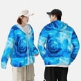 thumbnail image 4 of Kdxio Blue Shell Print Women Men Sun Protection UPF 50+ Jackets Zip Up Long Sleeve Hoodie Hiking Lightweight with Pockets, 4 of 7