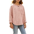 thumbnail image 7 of Asxite Girls Solid Tops Crew Neck Long Sleeve Soft Slub Cotton Pullover Casual Fall Tee 2T, 7 of 7
