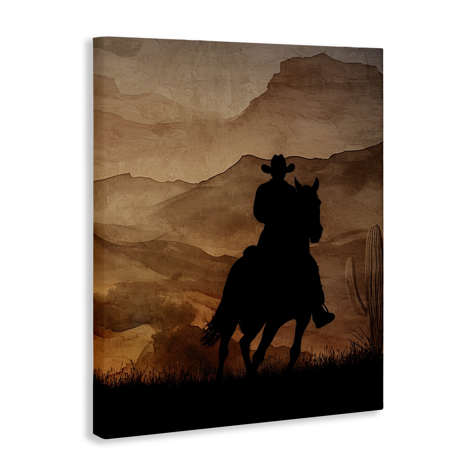 Stupell Industries Cowboy's Sunset Ride Canvas Wall Art, design by Kim Allen