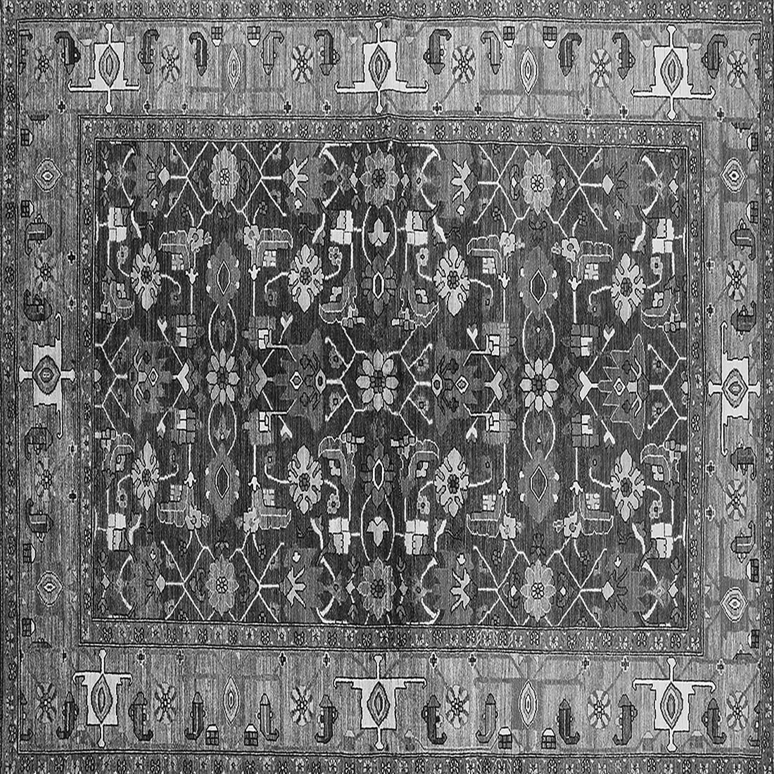 Ahgly Company Indoor Square Oriental Gray Industrial Area Rugs, 6