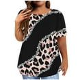thumbnail image 1 of Fiudx Camisetas para Mujer Moda Mujer Casual Impresión Blusa Cuello Redondo Manga Corta Camiseta Verano Tallas Grandes Tops, 1 of 3