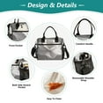 thumbnail image 3 of Ckdifva Gray Flower Cooler Bag Cooler Cooling Tote Lunch Bag Lunch Box Front Pocket with Shoulder Strap, 3 of 6