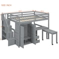 thumbnail image 2 of Harper & Bright Designs Full Size Loft Bed with Stairs and Wardrobe, Wood Full Storage Bed with Desk & Bookshelf for Boys Girls, Gray, 2 of 18