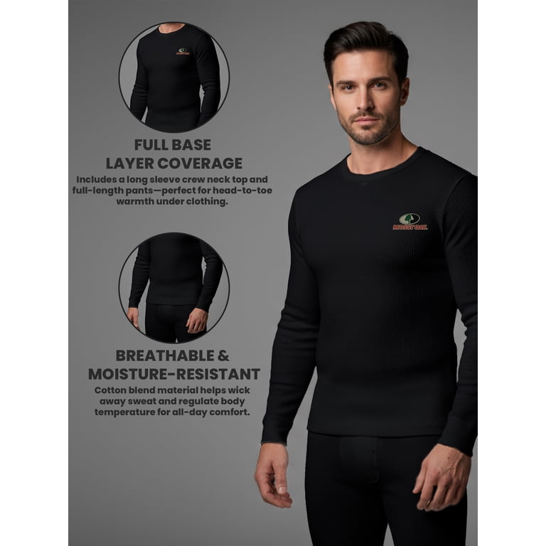 Mossy Oak Mens Thermal Underwear Set Insulated Shirt & Long Johns