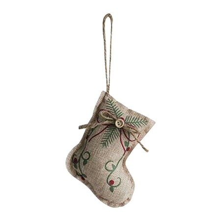 

Deal of The Day Dvkptbk Christmas Linen Pendant Printing Five-pointed Star Christmas Tree Shopping Mall Decorations