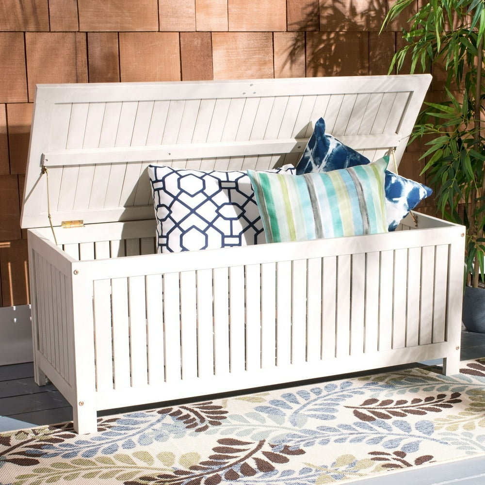 Safavieh Abri Outdoor Patio Cushion Storage Box White