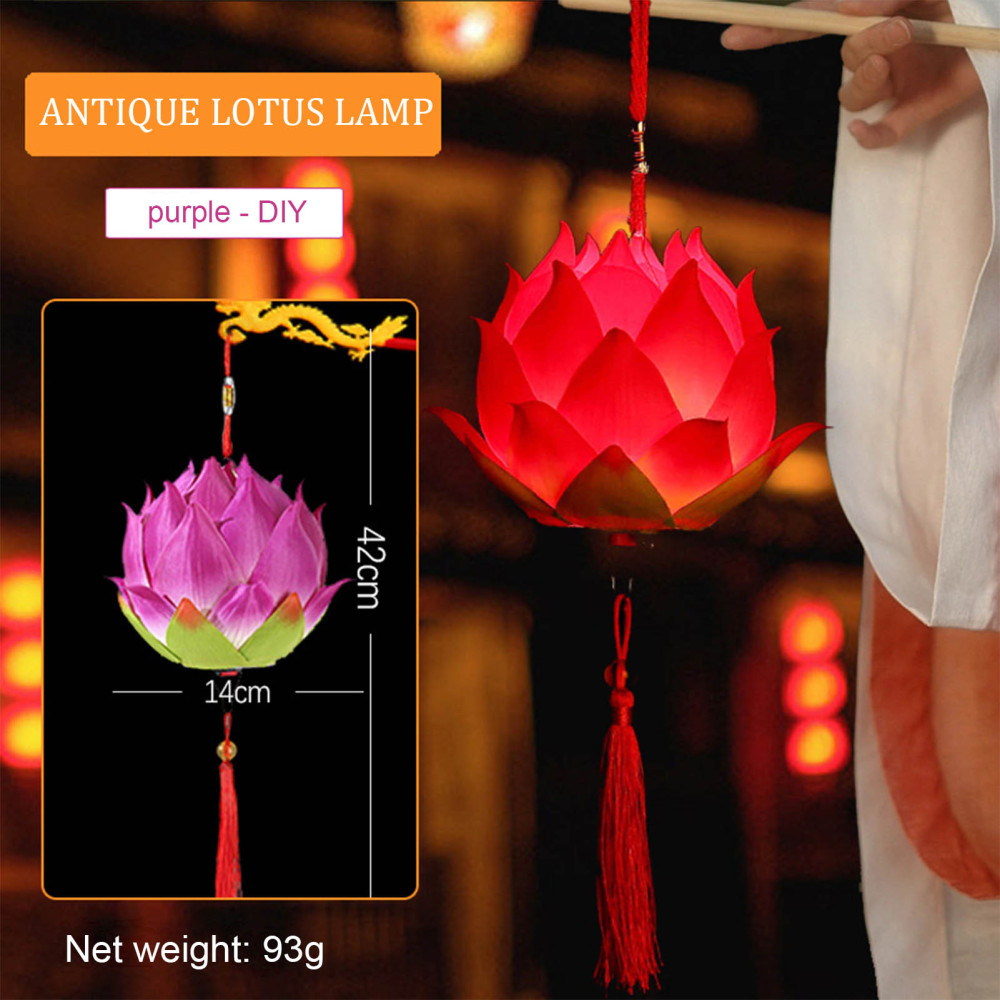 Handheld Chinese Style Lotus Lantern Creative Delicate Plastic Lantern