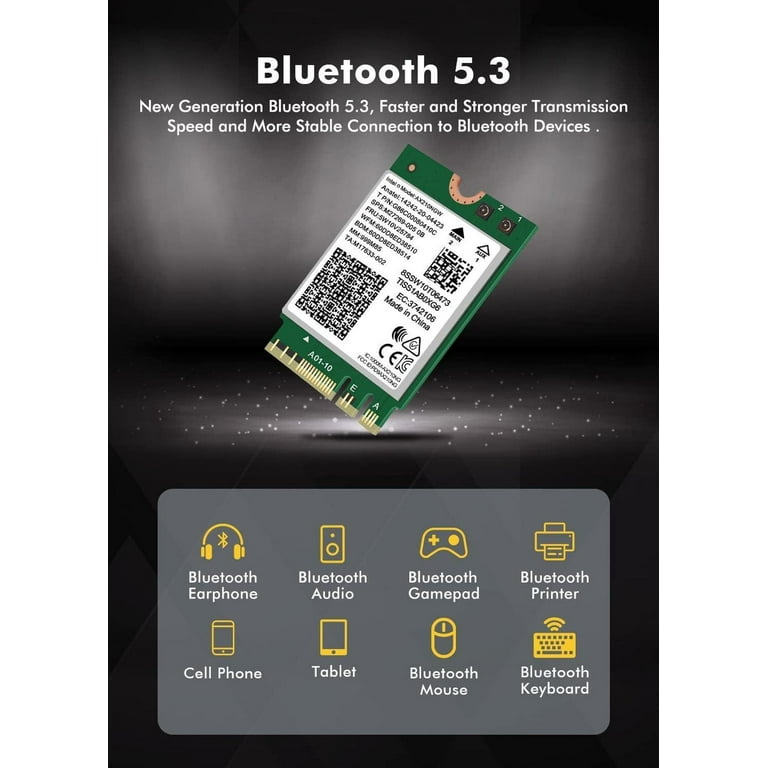 Wavlink WN675X3M WiFi 7/6 Network Adapter – Intel BE200/AX210, M.2/NGFF, BT 5.3