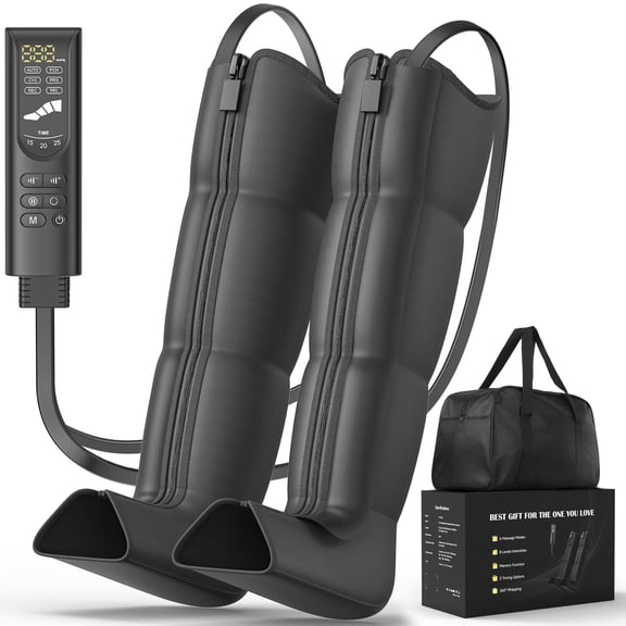 Aootek Air Compression Leg  Massager, Leg Compression Massager for Leg Relaxation and Pain relief , 6 Modes 8 Intensities 3 Timers,Gift for Women Men
